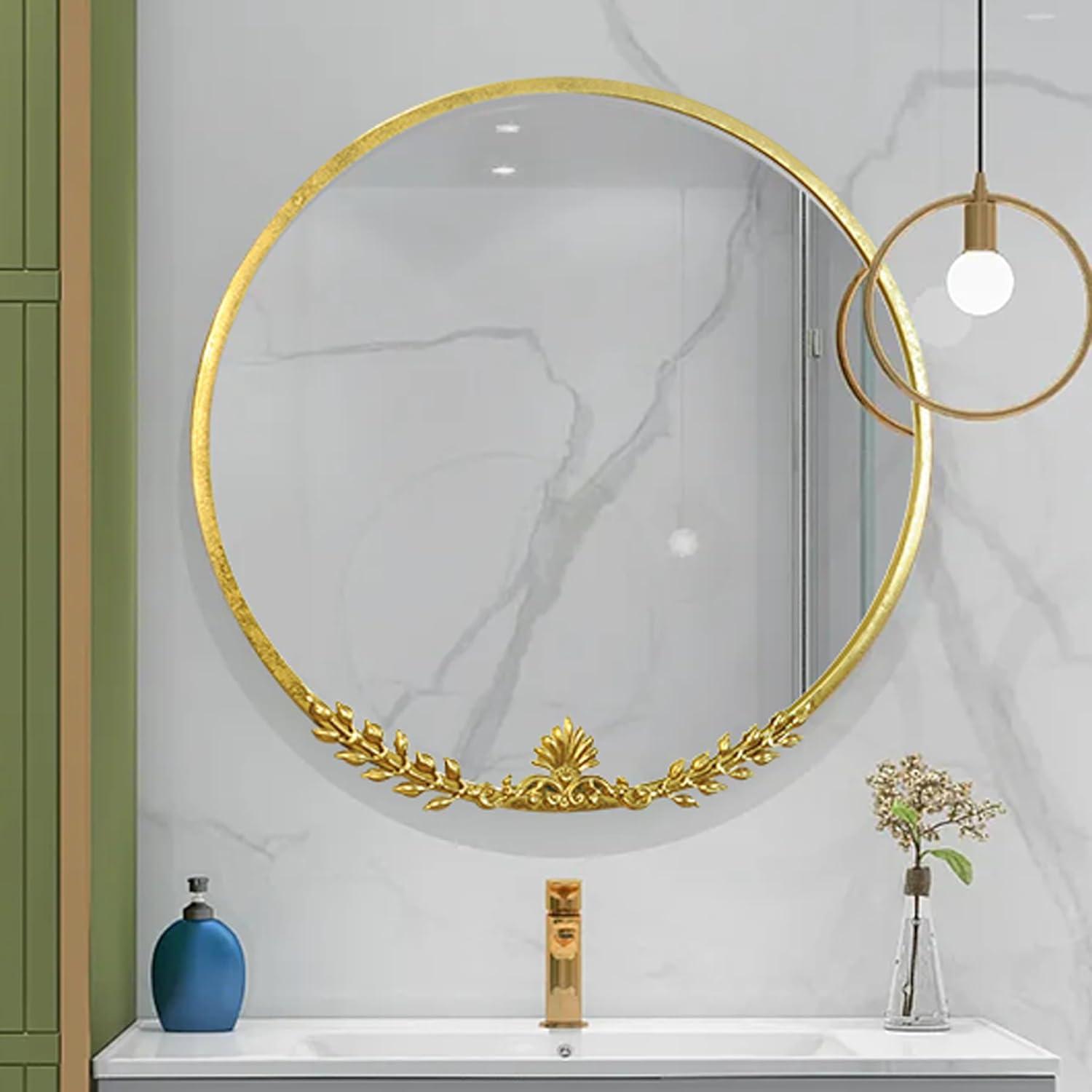 Beautiful Round Ornate Gold Frame Mirror 24" by Drew Barrymore