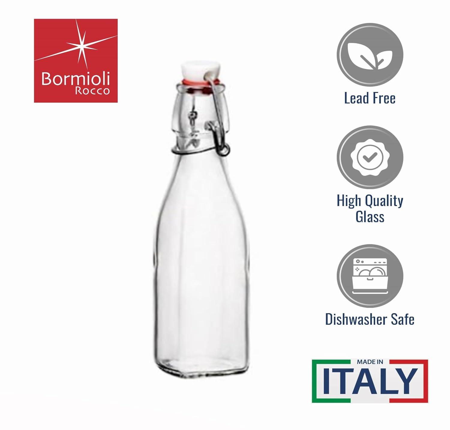 Bormioli Rocco Glass 8.5 Ounce Swing Top Bottle Set of 2