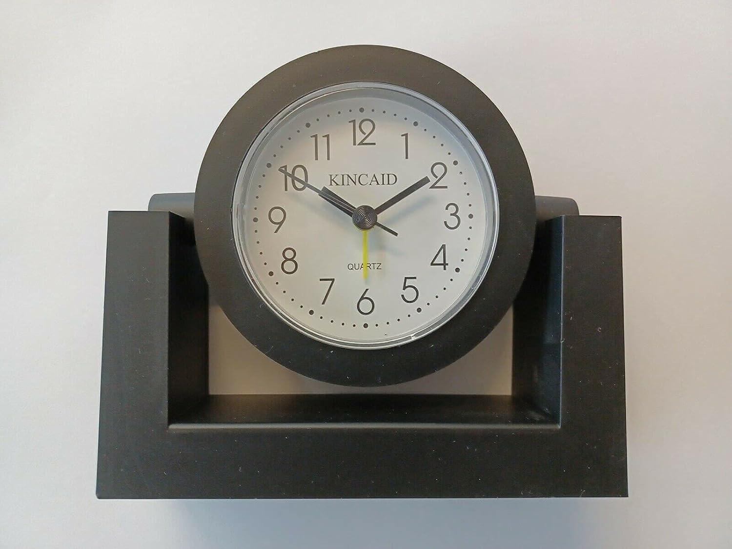 Kincaid Black Swivel Desktop Quartz Alarm Clock