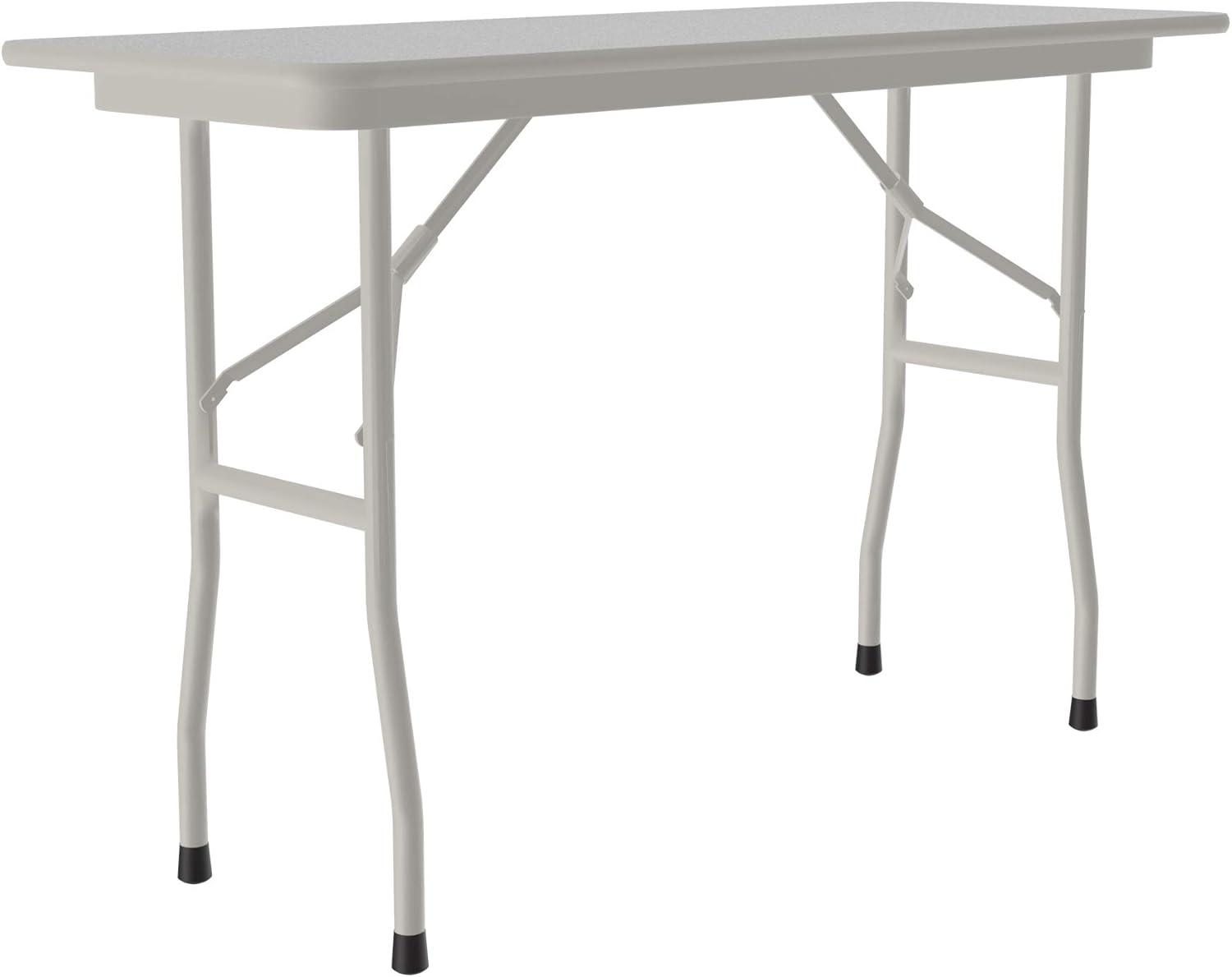 Gray Granite 18" x 48" Folding Table with Steel Legs