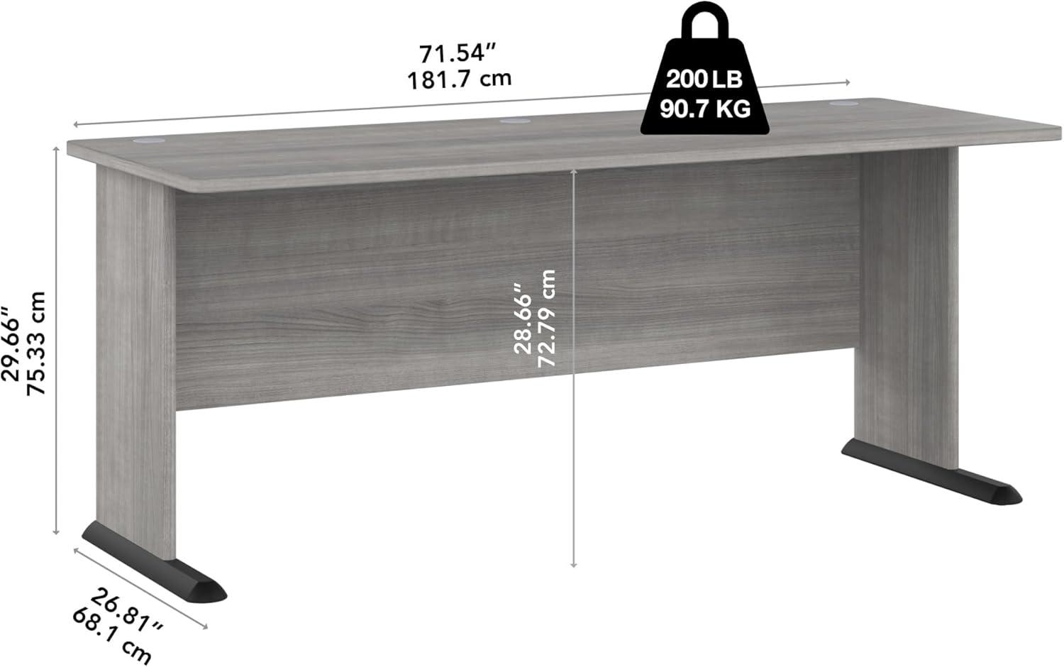 Studio A 72W Computer Desk in Platinum Gray - Engineered Wood