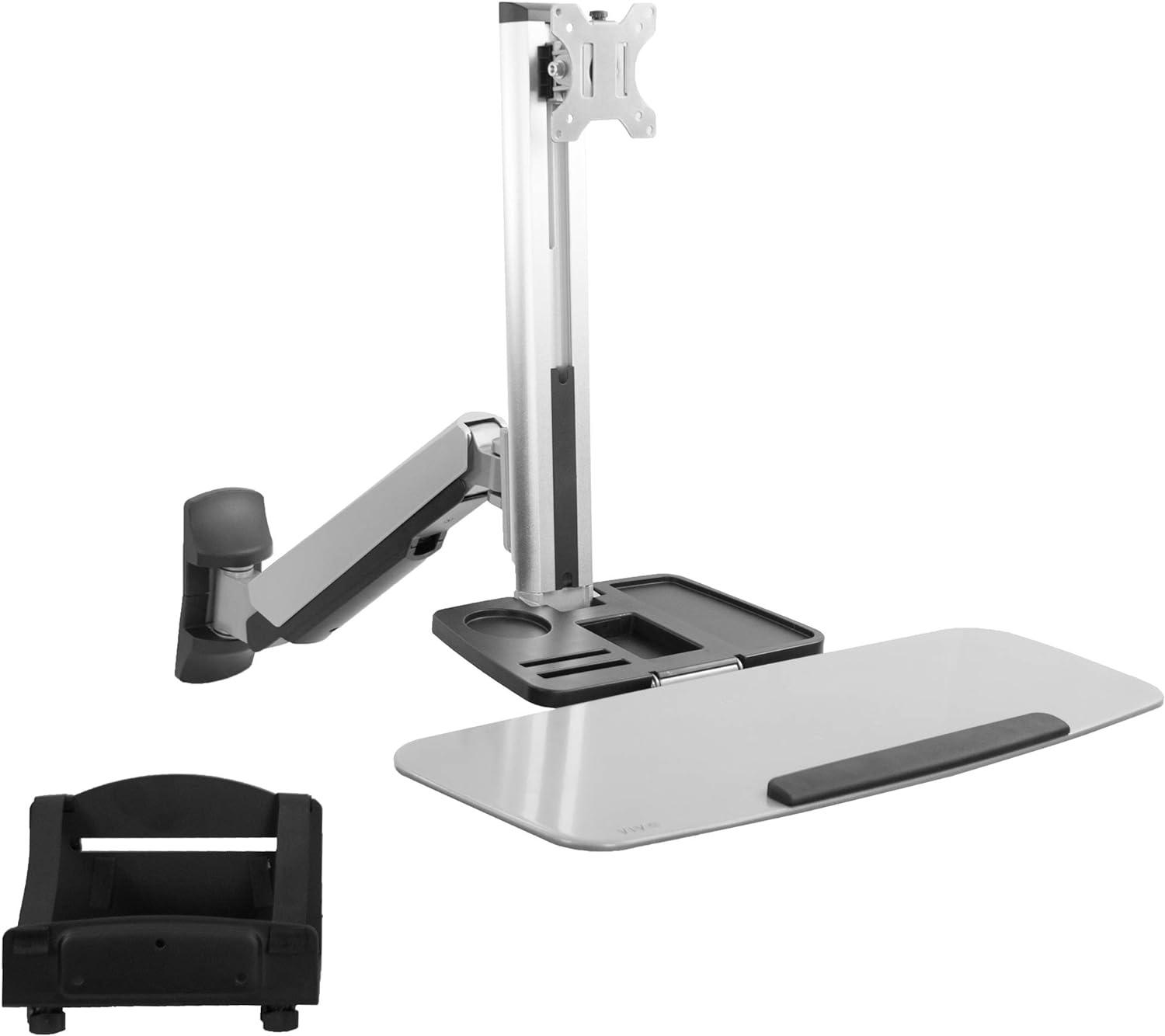 Single Monitor & Keyboard Sit-Stand Wall Mount | Standing Transition Workstation