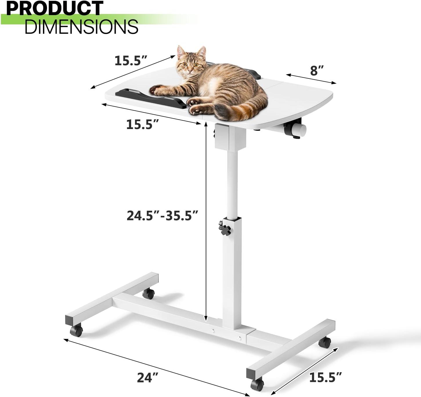 Bring Home Furniture Lifting Computer Desk, Multifunctional Standing Table, Laptop Cart with Mouse Pad for Small Spaces