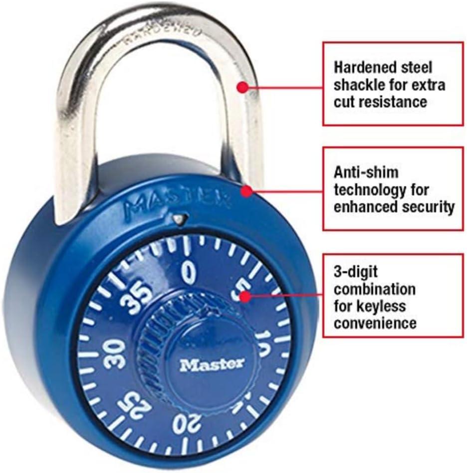 Master Lock Padlock 1530DCM Combination Dial with Aluminum Cover, 1-7/8in (48mm) Wide, Assorted Colors