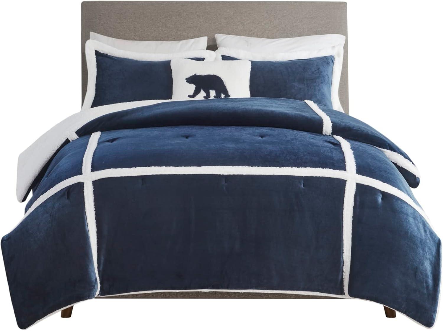 Woolrich King Orlen Plush to Faux Shearling Comforter Set