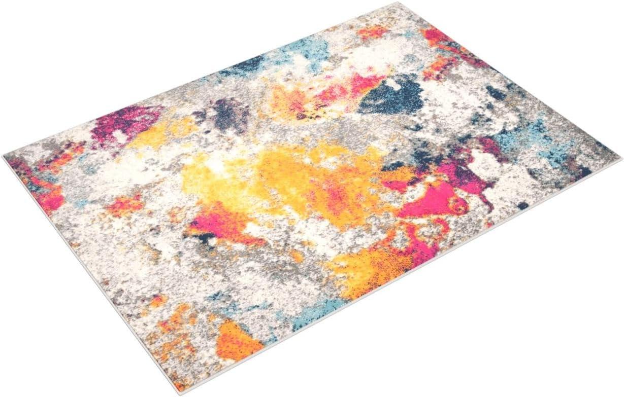 World Rug Gallery Abstract Contemporary Multi 6'6"x9' Area Rug