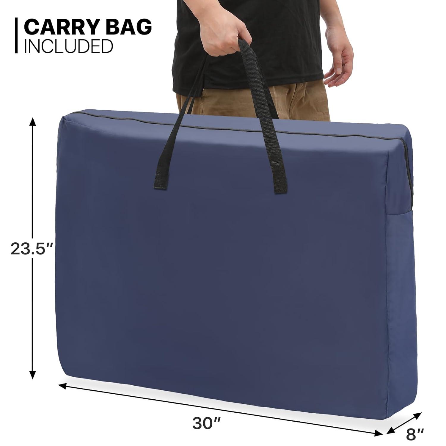 Folding Travel Cot Portable Camping Bed with Pillow & Carry Bag for Beach Indoor & Outdoor Travel
