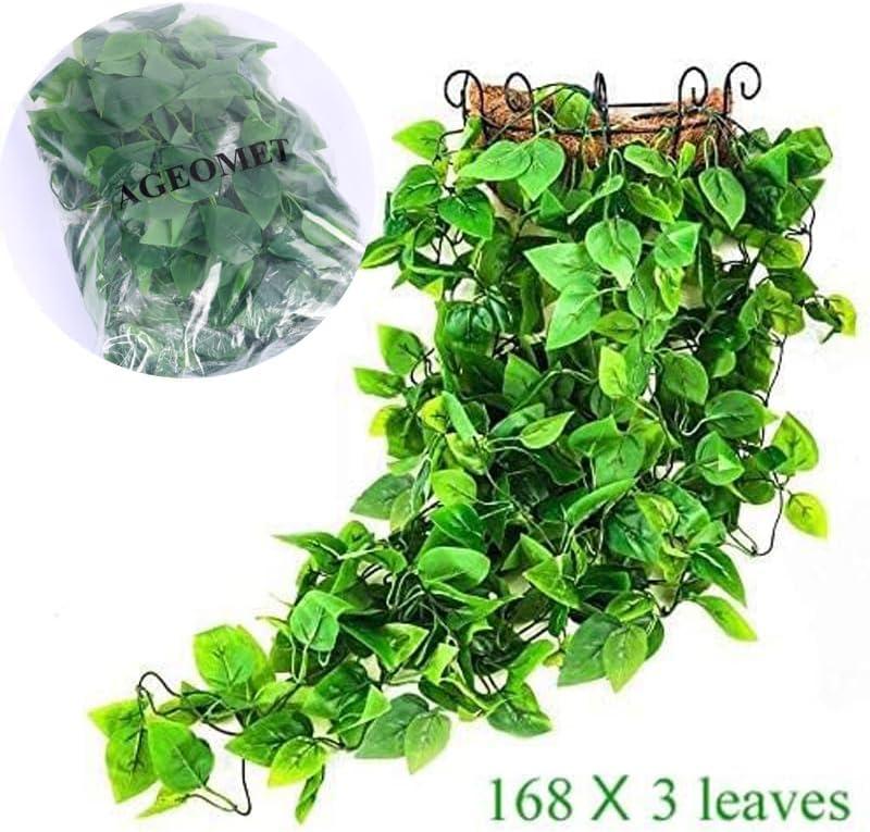 Miayilima Hangs Decoration indoor Artificial Plants 3PCS Hanging Baskets) Outdoor for Wall (No Home Decor Green