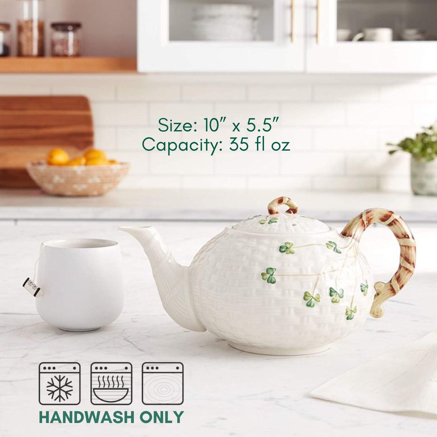 Belleek Shamrock Teapot