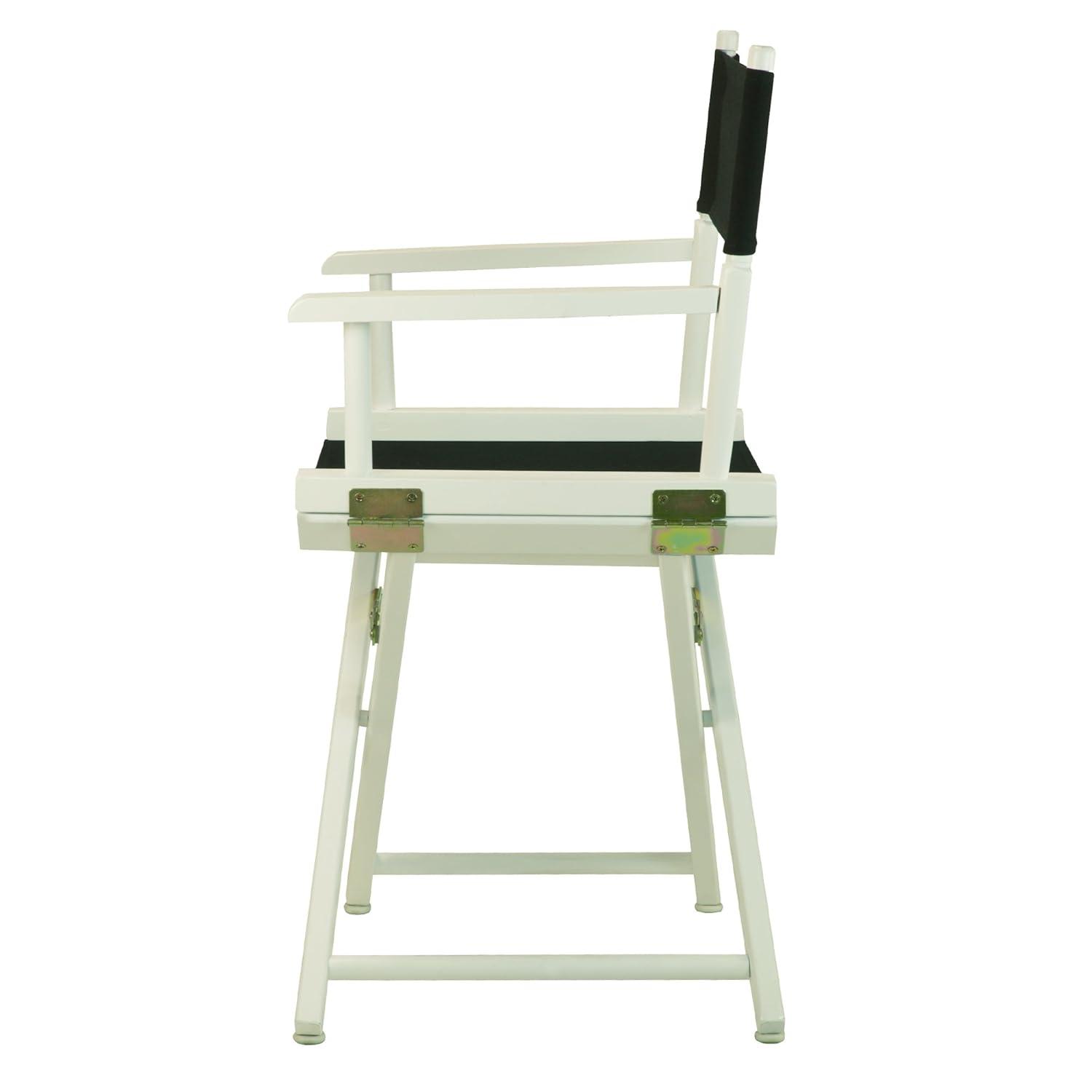 Casual Home 18" Director's Chair White Frame with Black Canvas