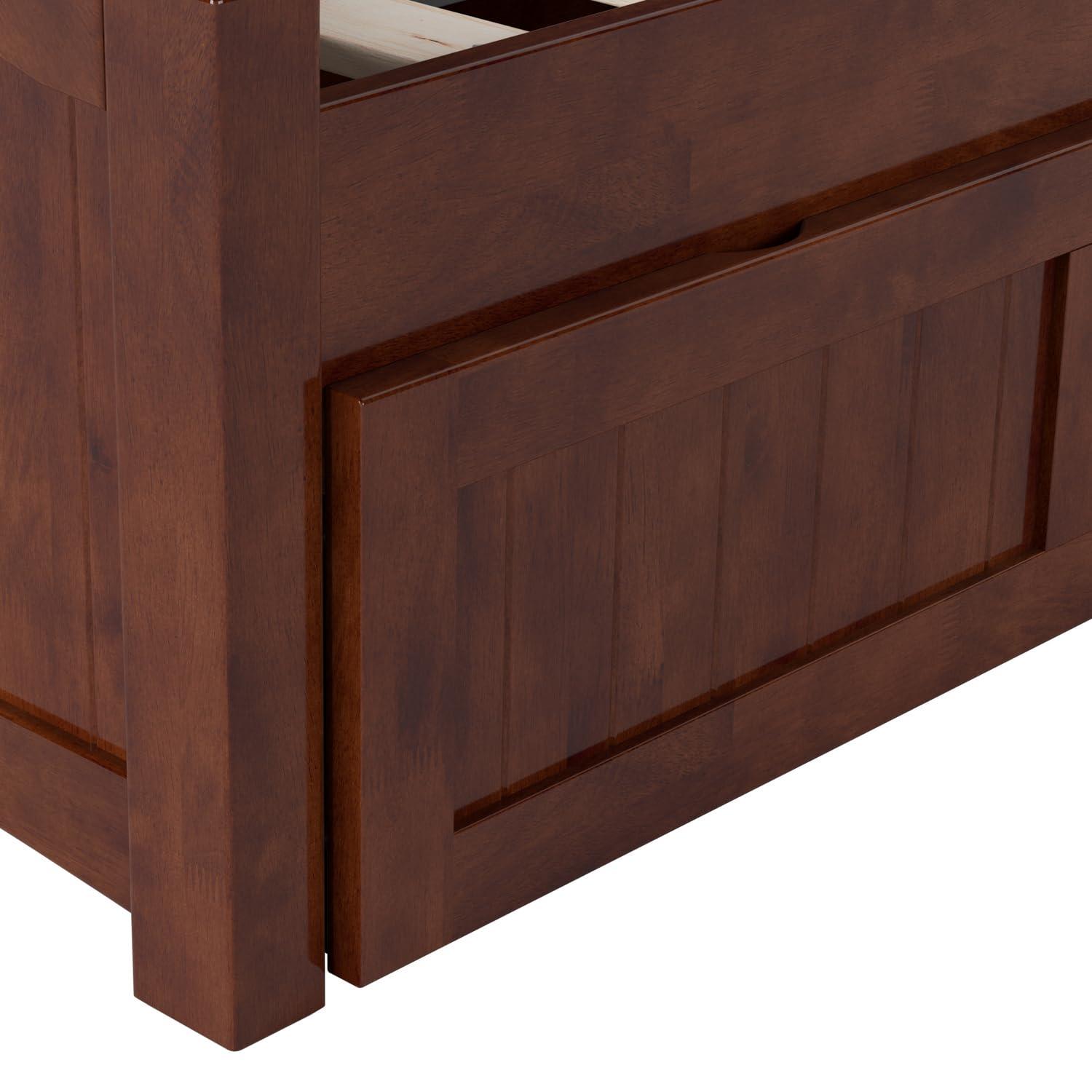 AFI Cambridge Wood Twin Size Daybed Frame with 2 Storage Drawers, Light Toffee