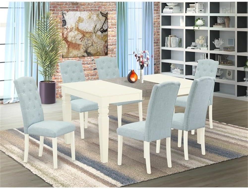 Dining Room Set Linen White, WECE7-WHI-15