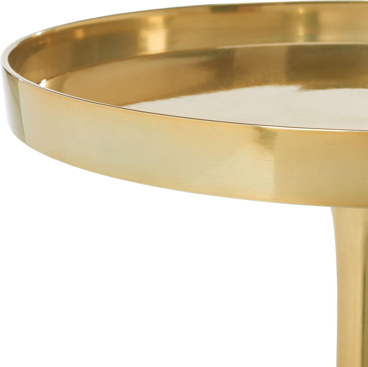 Corvus Round Side Table Accent Table - Antique Brass - Safavieh.