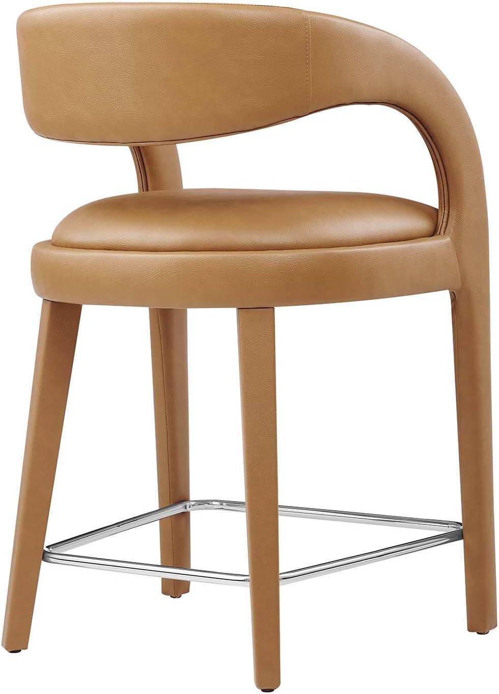 Modway Pinnacle Vegan Leather Counter Stool (Set of 2)