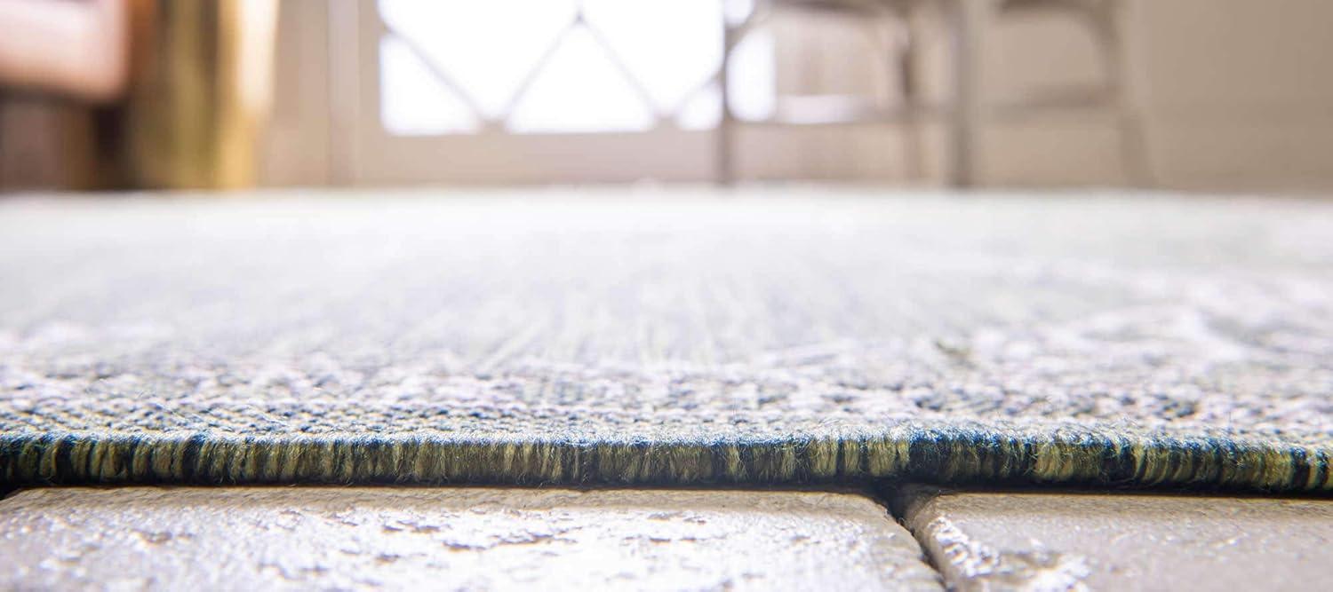 Unique Loom 7' 1 x 10' 0 Rectangle Indoor/Outdoor Traditional Green Area Rug