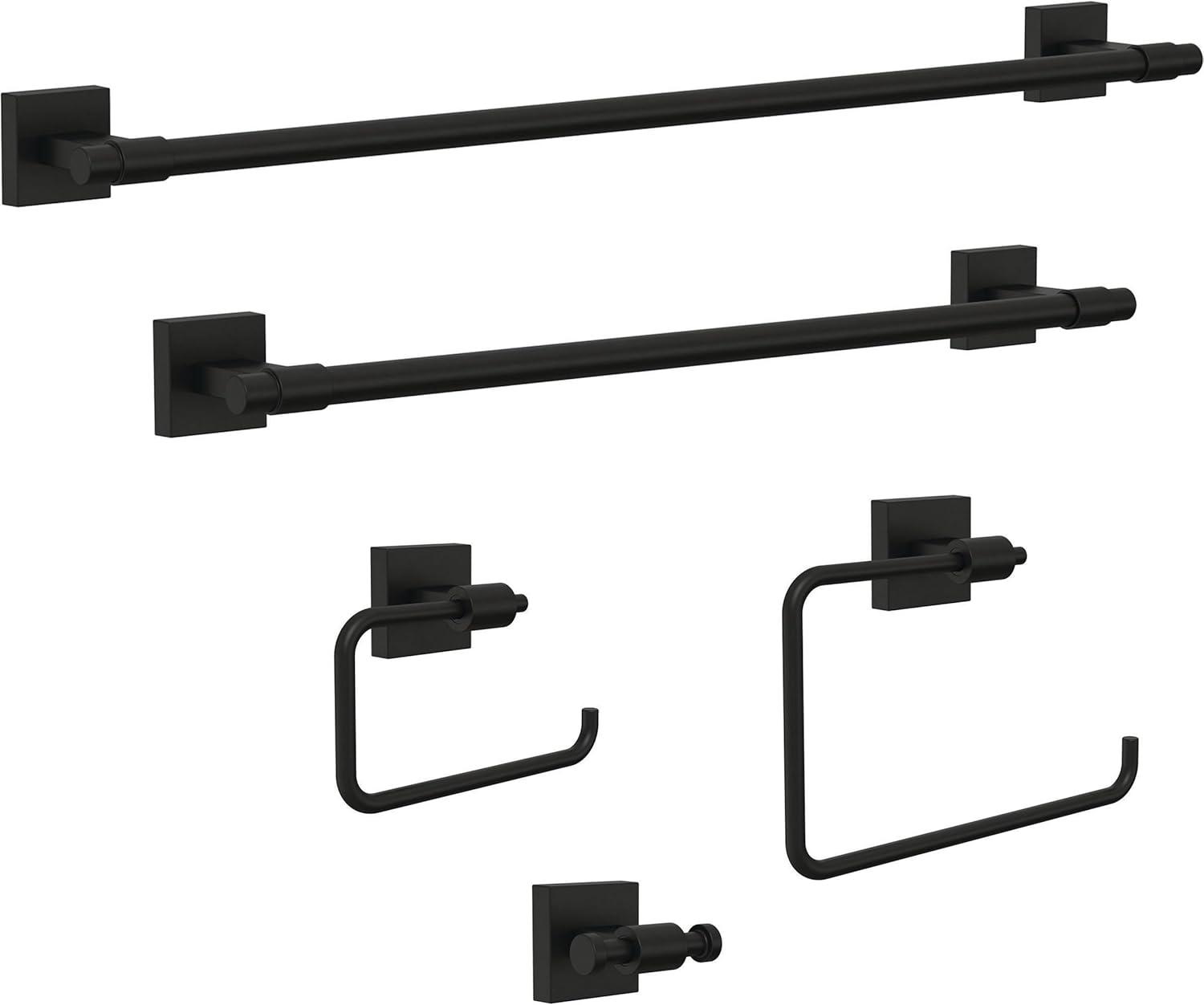 Maxted 18" Flat Black Wall Mounted Towel Bar