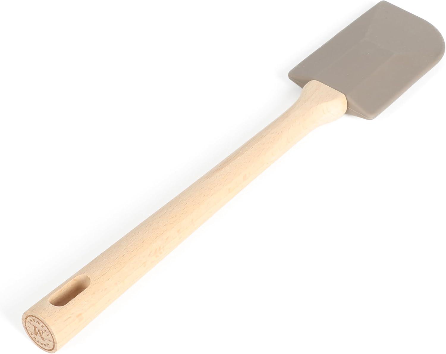 Gray Silicone Spatula with Beech Wood Handle, 11in