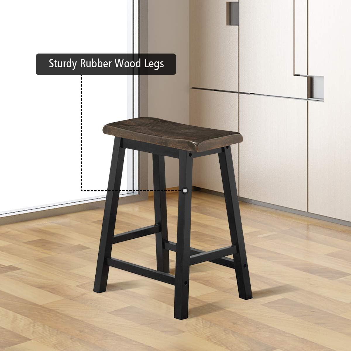 Spaco 24 Inch Height Set of 2 Home Kitchen Dining Room Bar Stools-Gray, Bar Height Stools, Counter Height Bar Stools for Kitchen, Dining Room