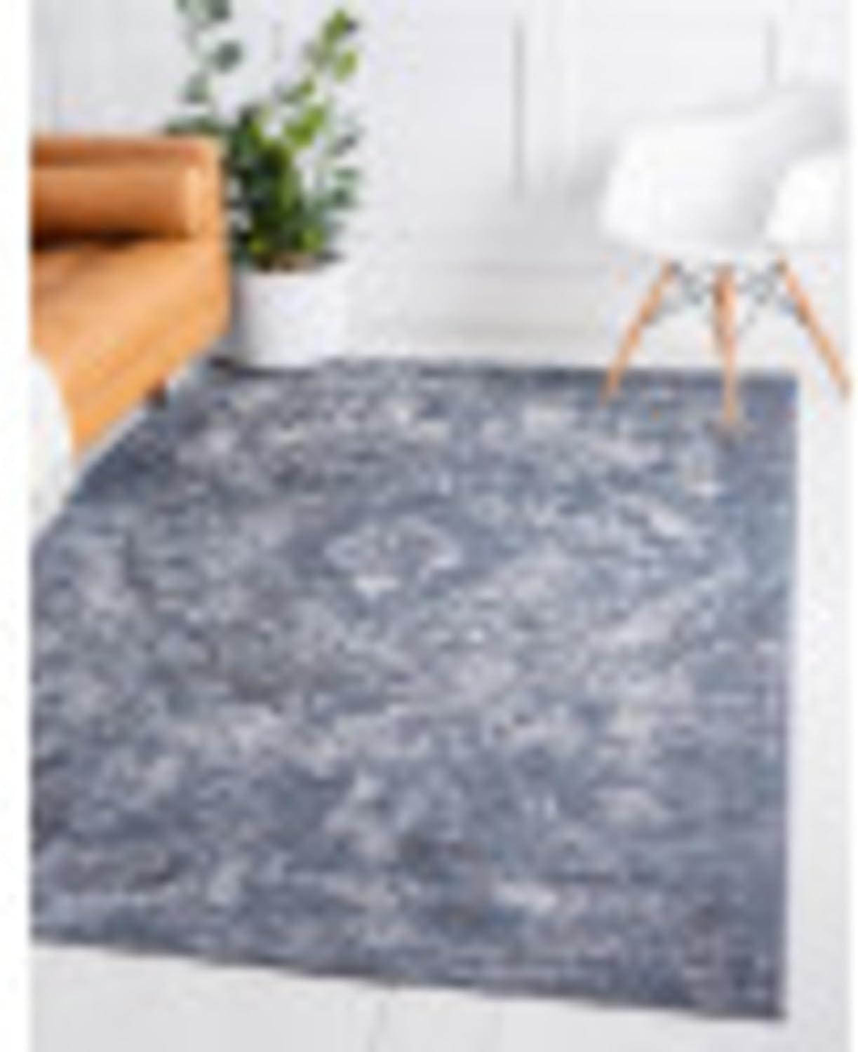 Astoria Blue Geometric Synthetic Indoor Rug