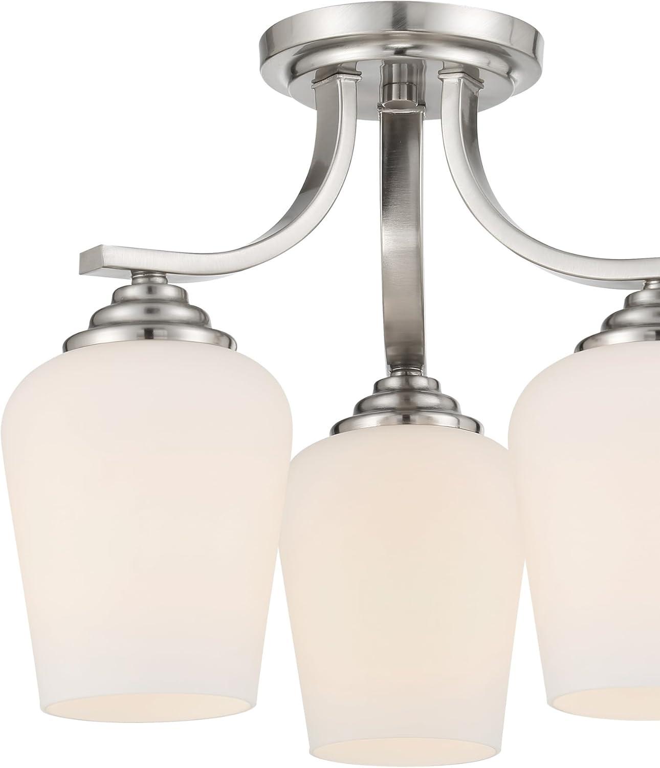 3 Light Convertible Chandelier-Brushed Nickel Finish    -Traditional Installation Minka Lavery 4926-84