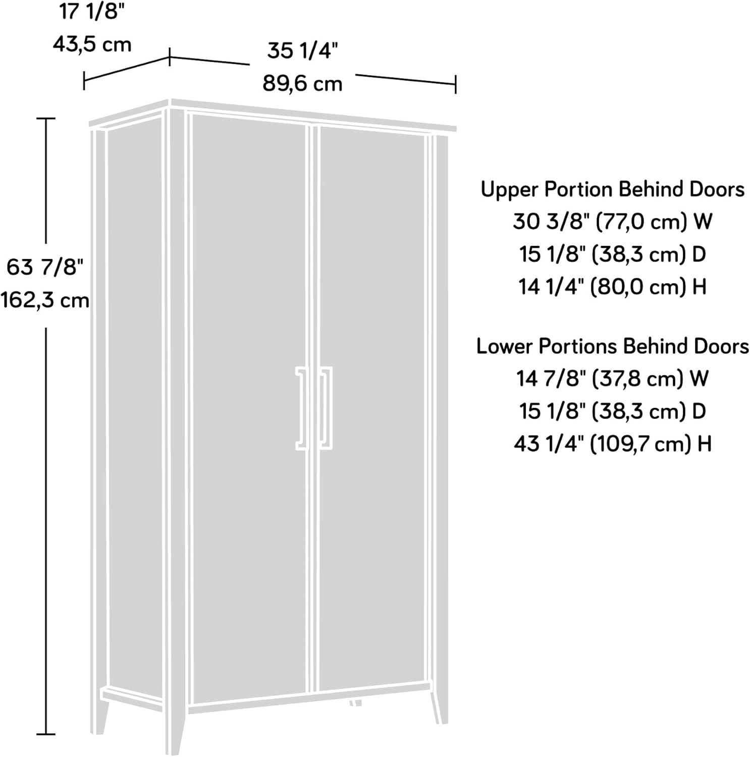 Pebble Pine Freestanding Storage Cabinet with Adjustable Shelving