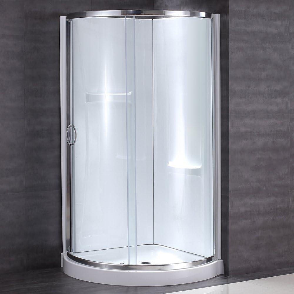 Breeze 39'' Clear Glass Chrome Corner Shower Kit