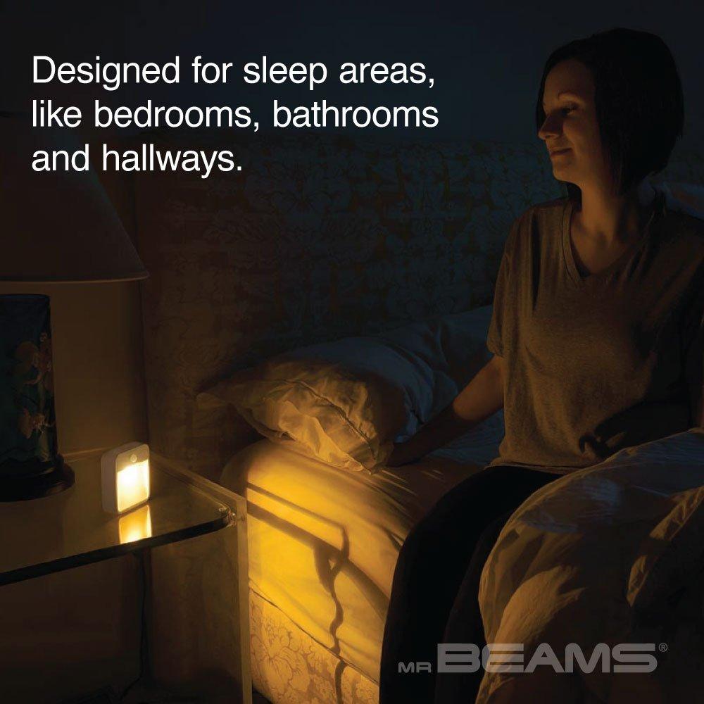 Battery-Operated, Motion-Sensing, Stick-On, Perfect for Sleep, White Amber LED Nightlight