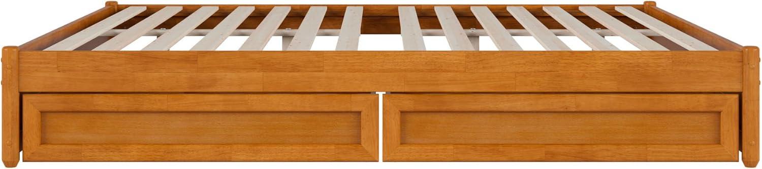 Barcelona Light Toffee King Wood Frame Platform Bed with Storage Drawers