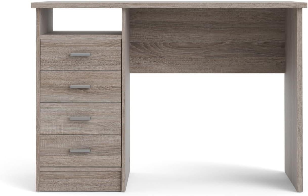 Tvilum Warner 4 Drawer Office Desk with 1 Shelf for Adults, Truffle
