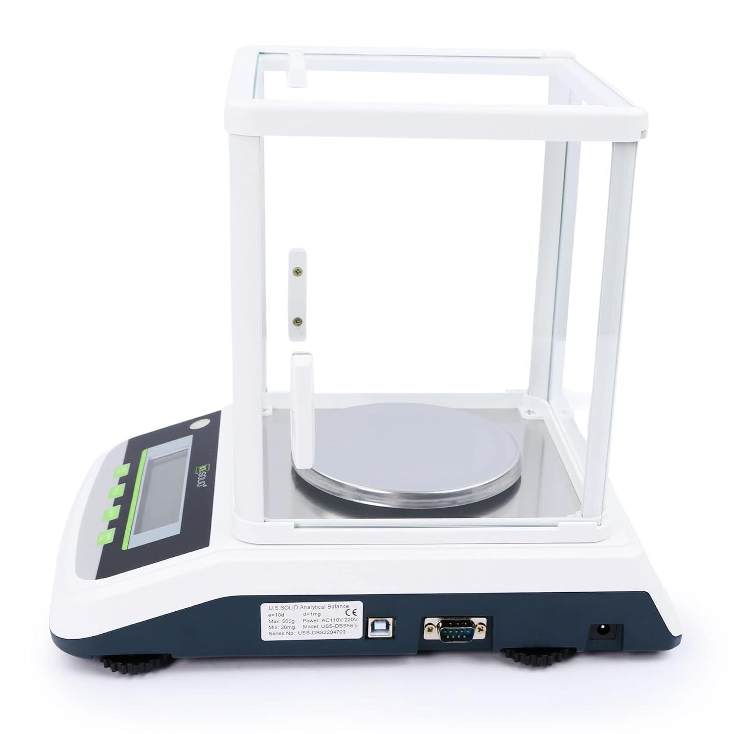 U.S. Solid 1mg Analytical Balance 300g x 0.001g High Precision Digital Lab Scale with 2 LCD Screens