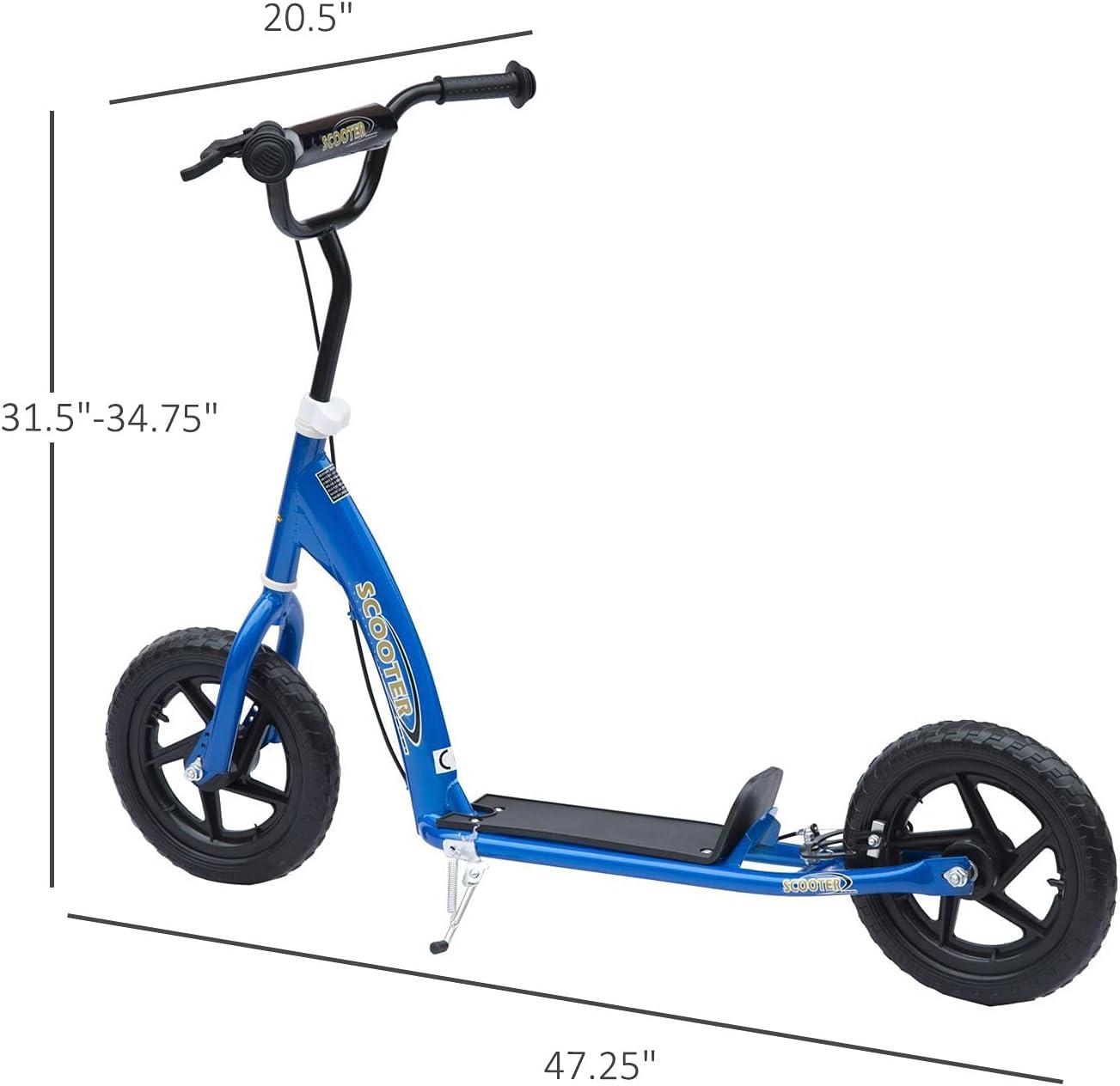 HomCom Kick Scooter for Kids 5-12 Years Old, Big Wheel Kids Scooter