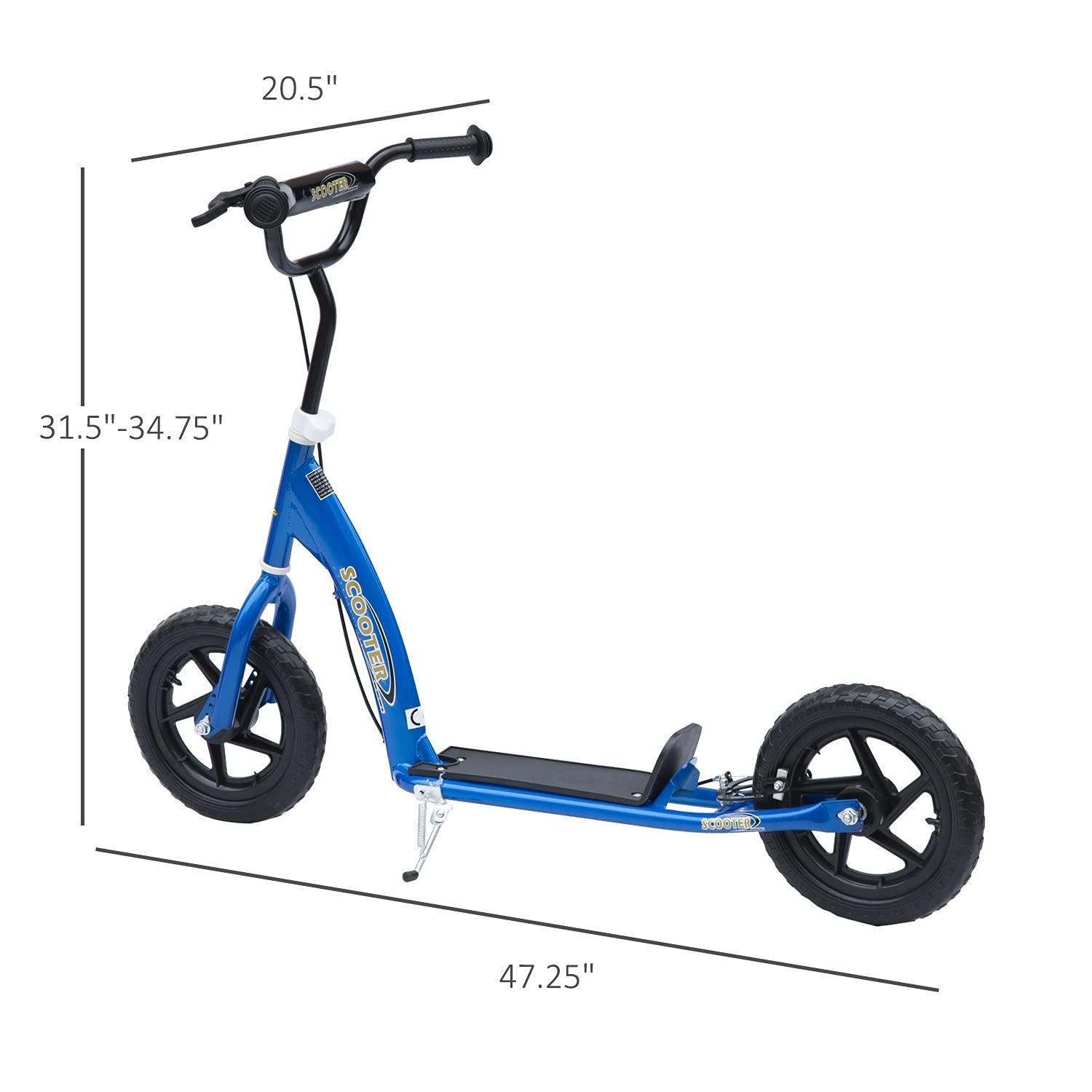 HomCom Kick Scooter for Kids 5-12 Years Old, Big Wheel Kids Scooter
