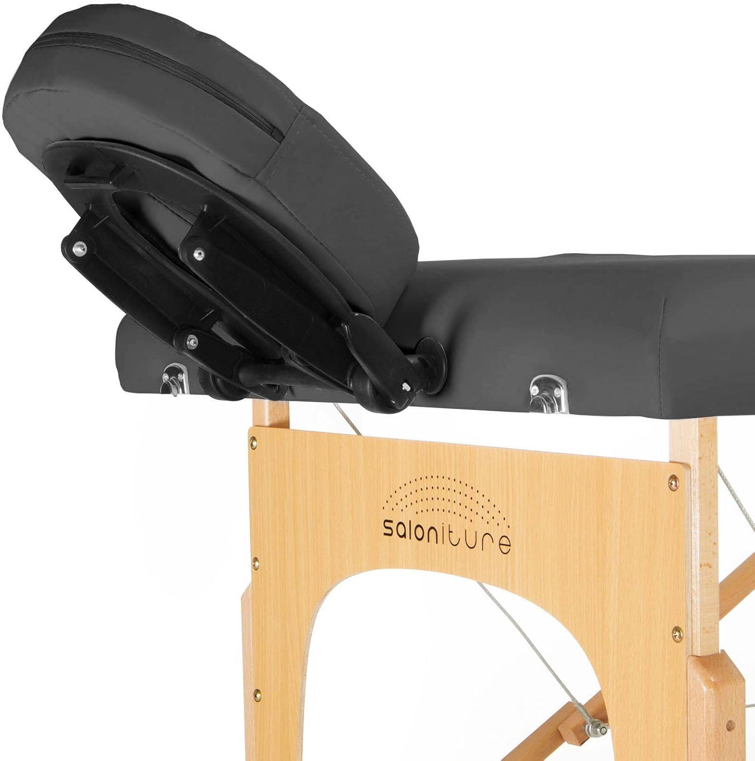 Saloniture Portable Professional Folding Massage Table with Carrying Case - Dark Gray