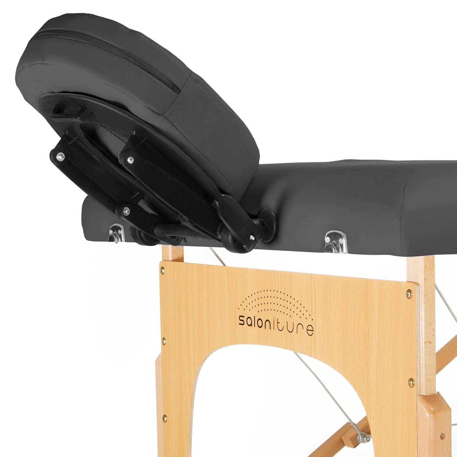 Saloniture Portable Professional Folding Massage Table with Carrying Case - Dark Gray