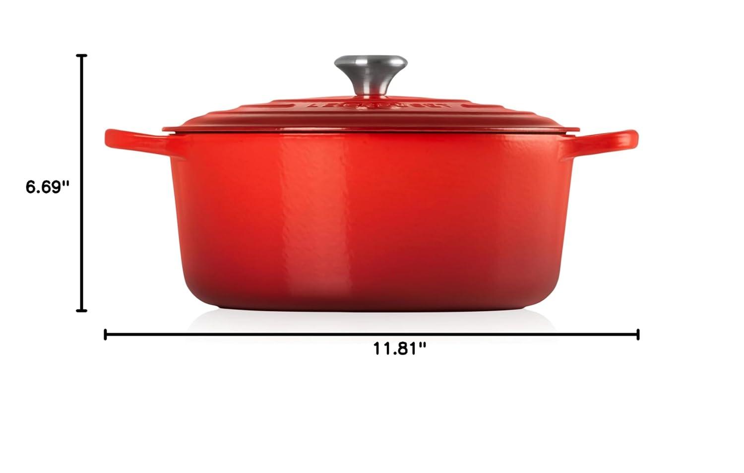 Le Creuset Enameled Cast Iron Signature Round Dutch Oven, 9 qt., Cerise