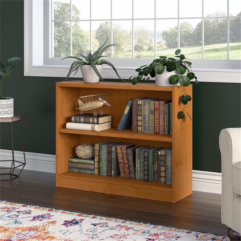 Universal Small 2 Shelf Bookcase in Natural Cherry - Engineered Wood