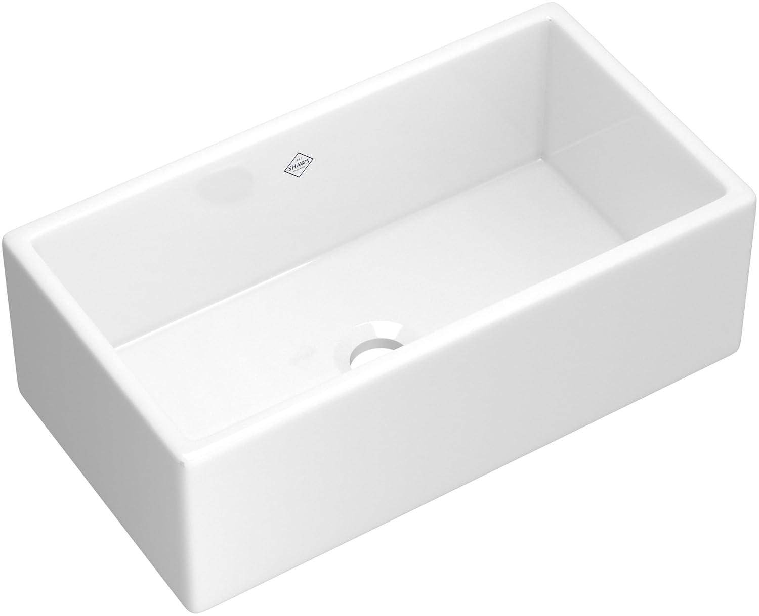Shaws MS3318WH Shaker 33" Single Bowl Farmhouse Apron Front Fireclay Kitchen Sink