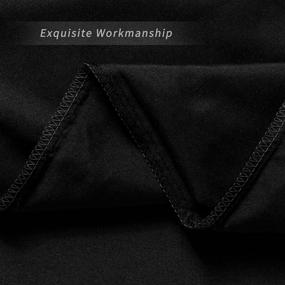 Grace Linen Ruffle Pillow Shams Standard Size Set of 2, 20X26 - Microfiber Soft & Breathable & smooth - Ruffle Pillowcases 20X26 - Black