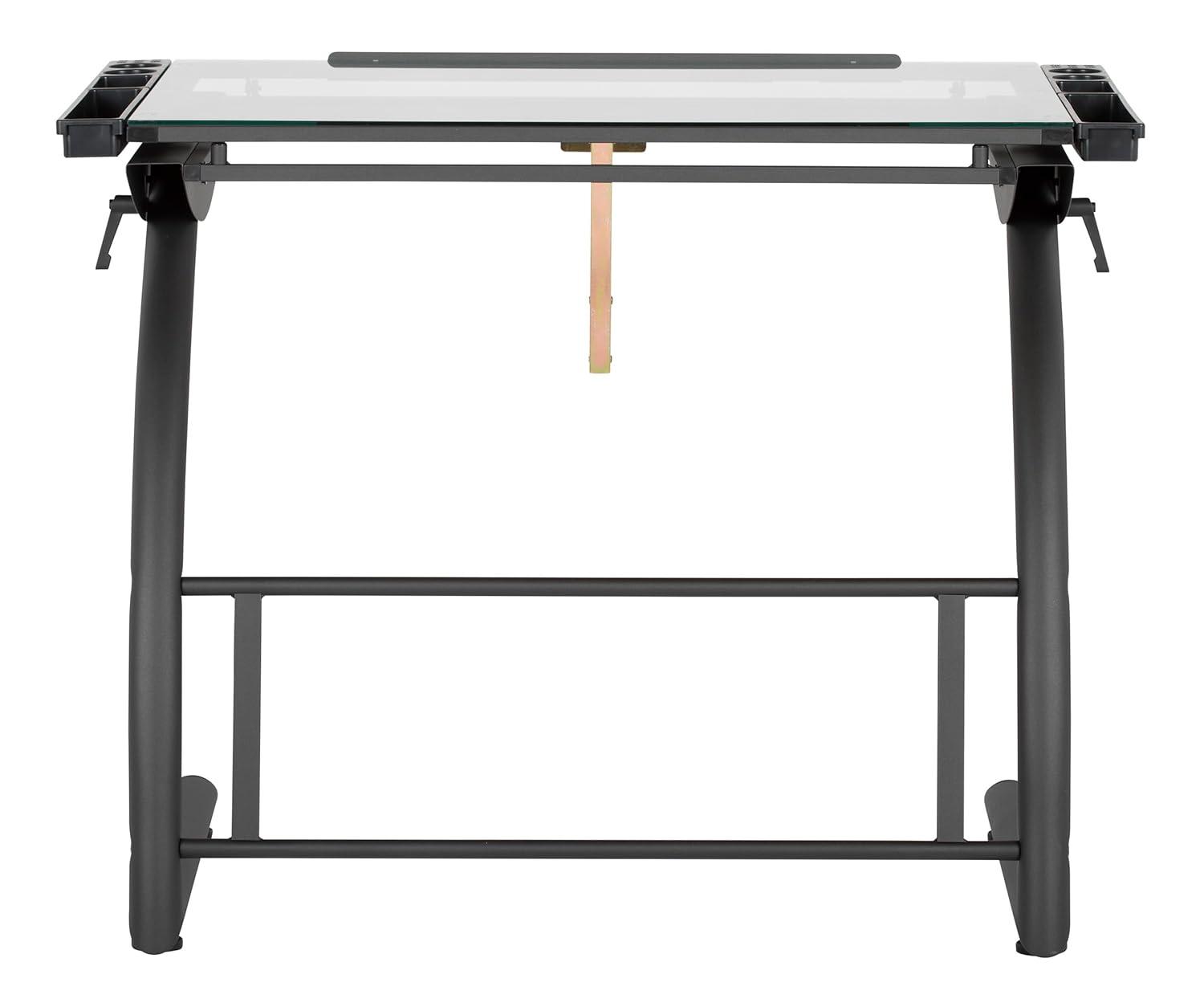 Inbox Zero Cournoyer Glass Drafting Table