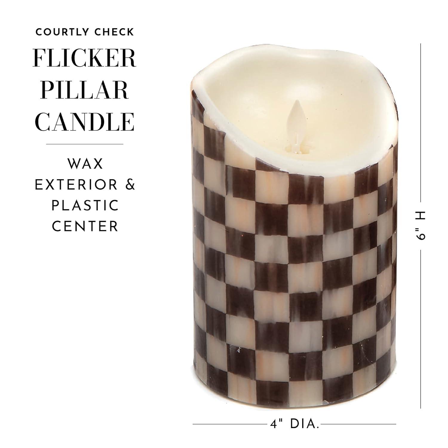 MacKenzie-Childs Courtly Check® Flicker 3 AA Pillar Candle