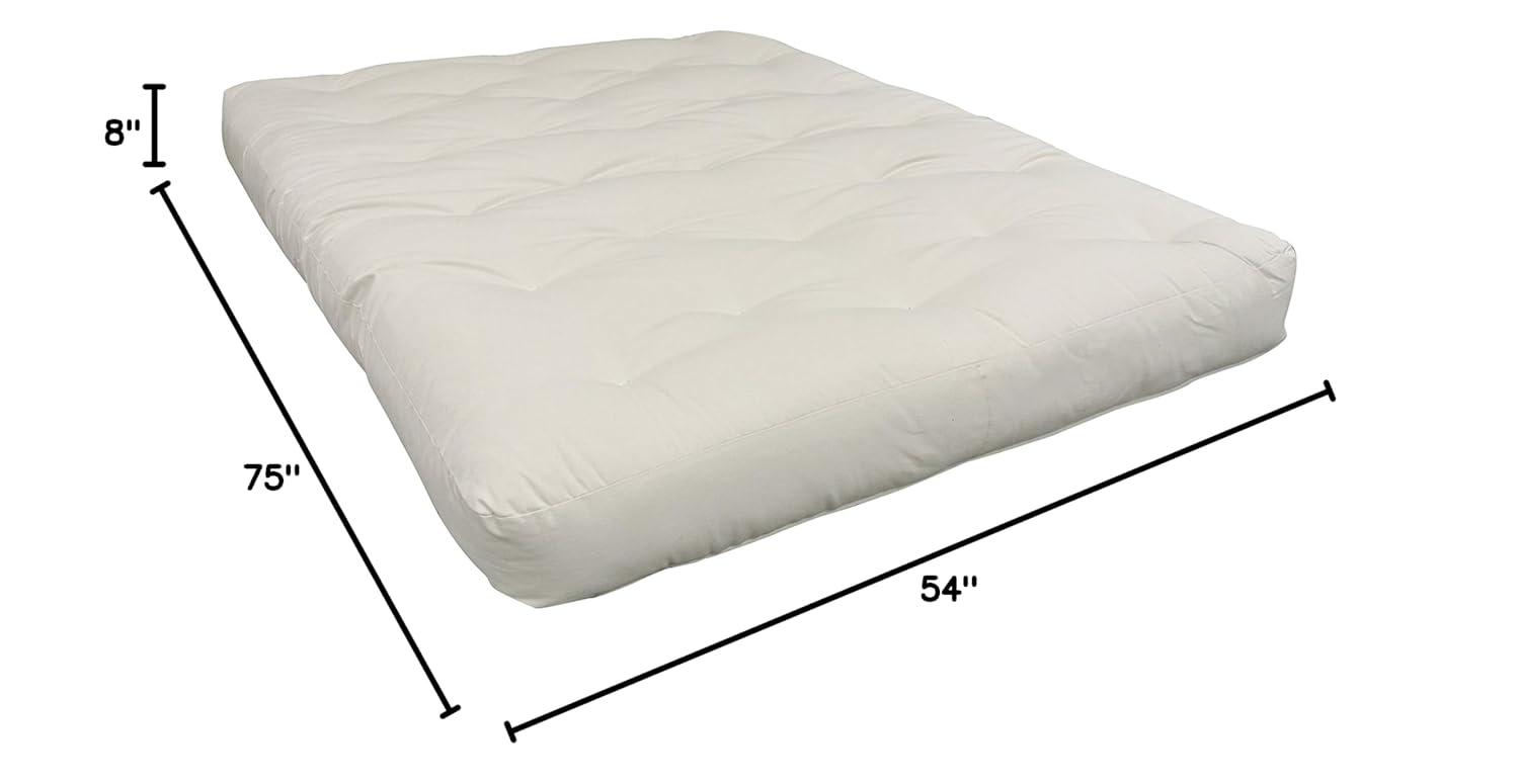 Gold Bond 8" Double Foam & Cotton #611 Natural Futon Mattress-Size:Full