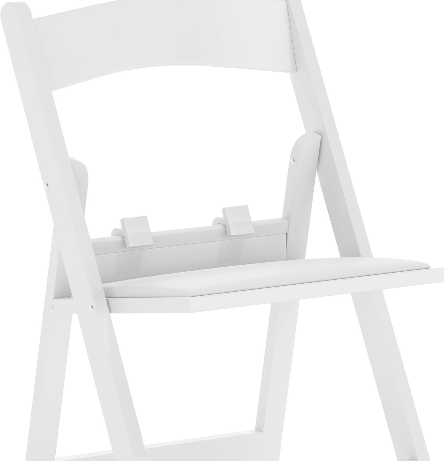 Flash Furniture Kids Folding Chairs with Padded Seats | Set of 2 White Resin Folding Chair with Vinyl Padded Seat for Kids