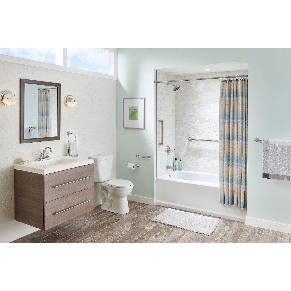 Carlisle 16 in. Decorative Grab Bar in SpotShield Satin Nickel
