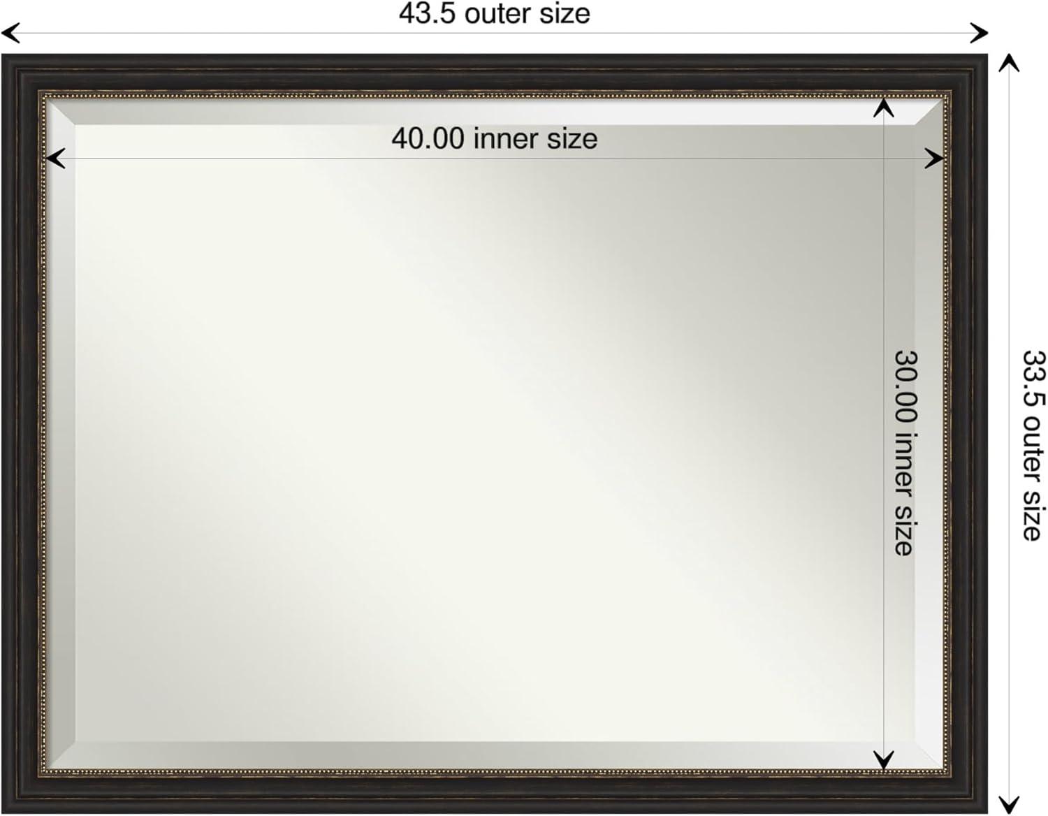 Amanti Art Accent 43.5-Inches x 33.5-Inches Framed Rectangle Bathroom Vanity Mirror ( Burnished Bronze )