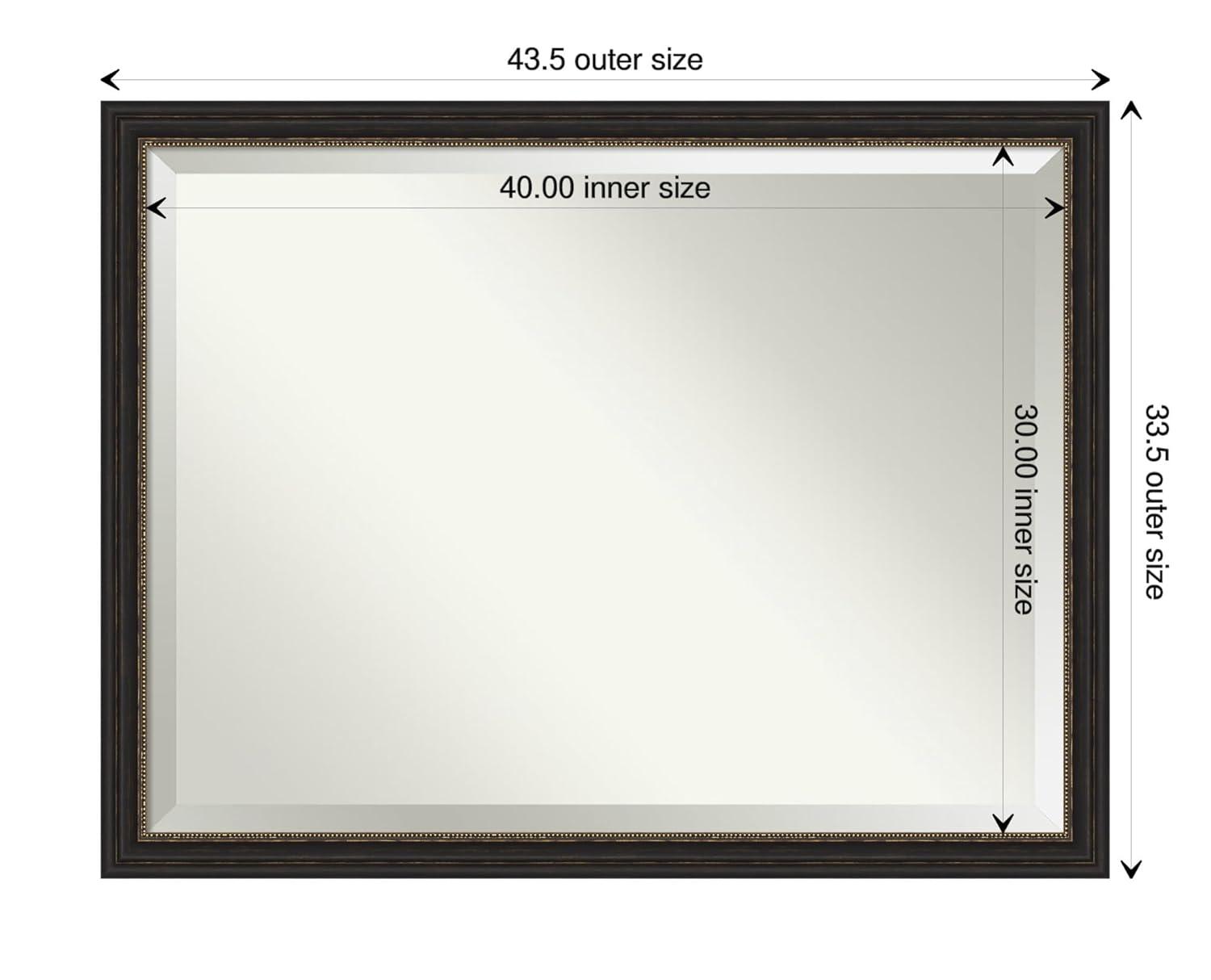 Amanti Art Accent 43.5-Inches x 33.5-Inches Framed Rectangle Bathroom Vanity Mirror ( Burnished Bronze )