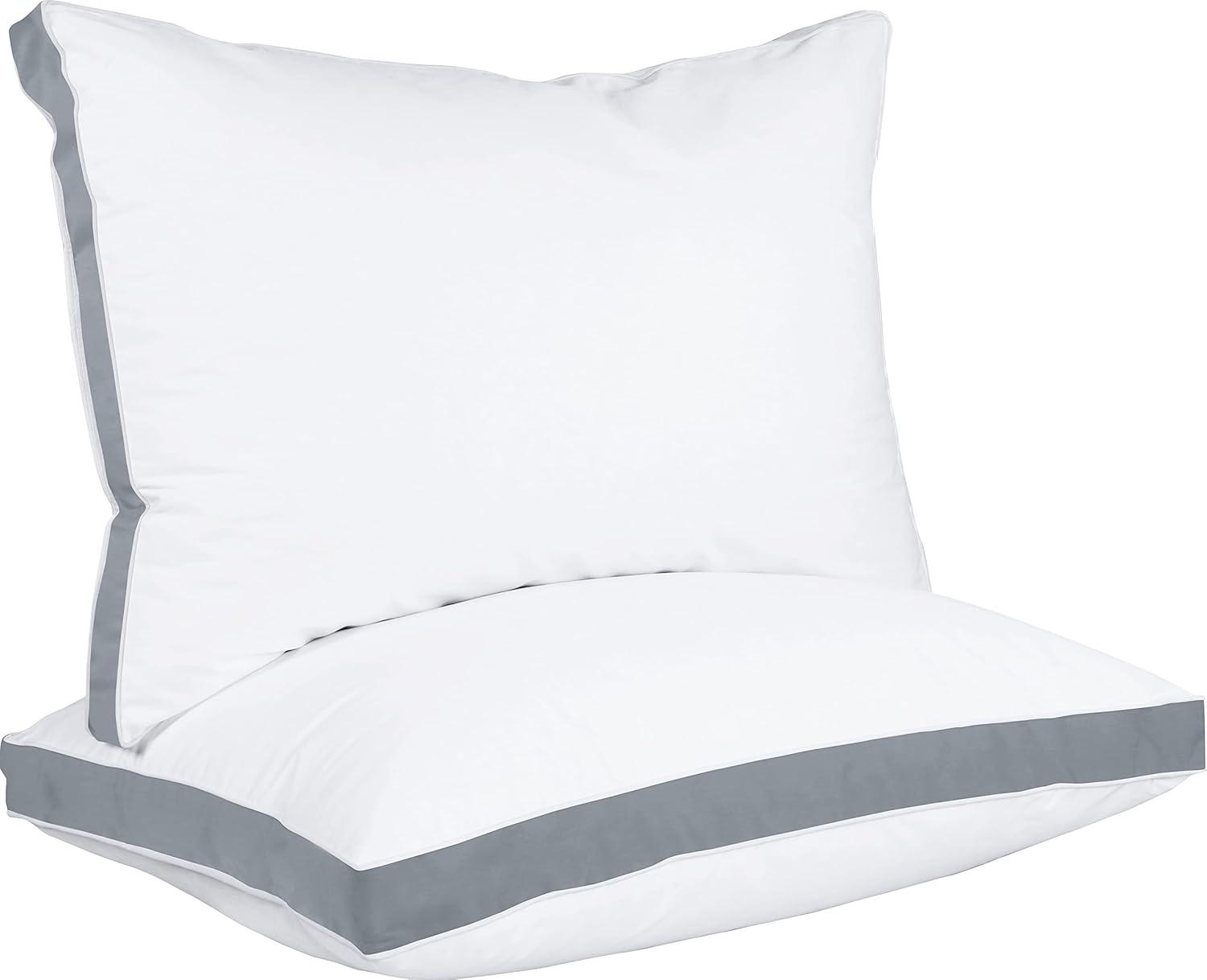 Gusseted Quilted Pillow Set of 2 Bed Pillows Side Back Sleepers