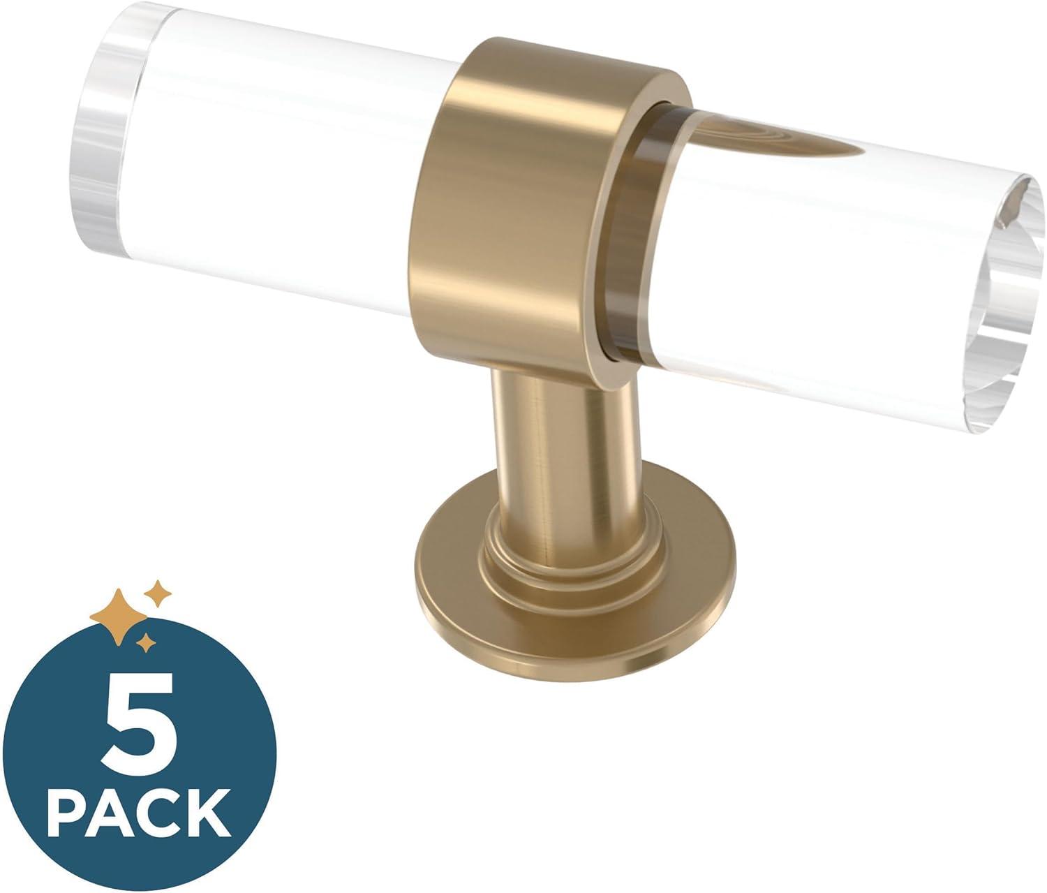 Acrylic Bar (5-Pack) Cabinet Knobs Champagne Bronze/Drawer Knobs Kitchen Cabinet Knobs for Dresser Drawers Pulls and Knobs 2" Closet Door Knobs P46159-720-B Champagne