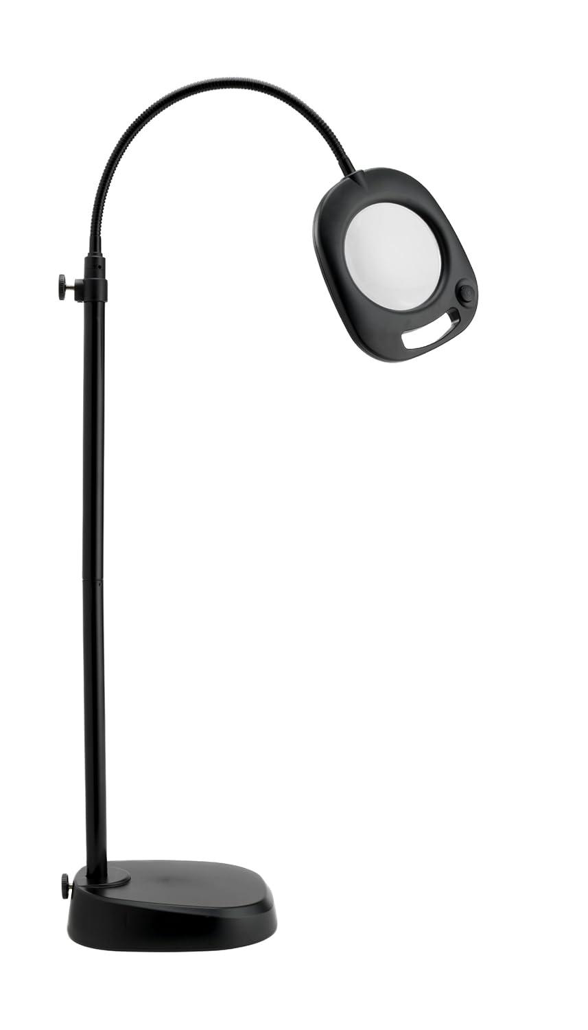 Daylight Naturalight LED 5" Floor Magnifying Light-Black