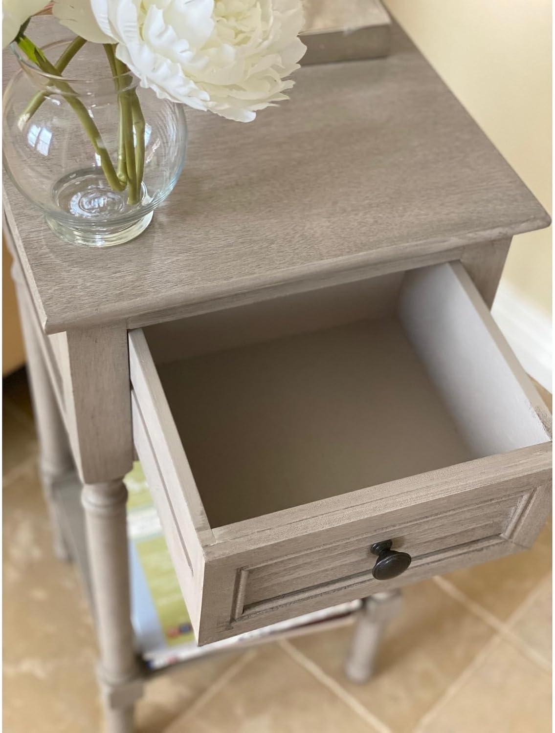 Venice Accent Storage End Table, Grey