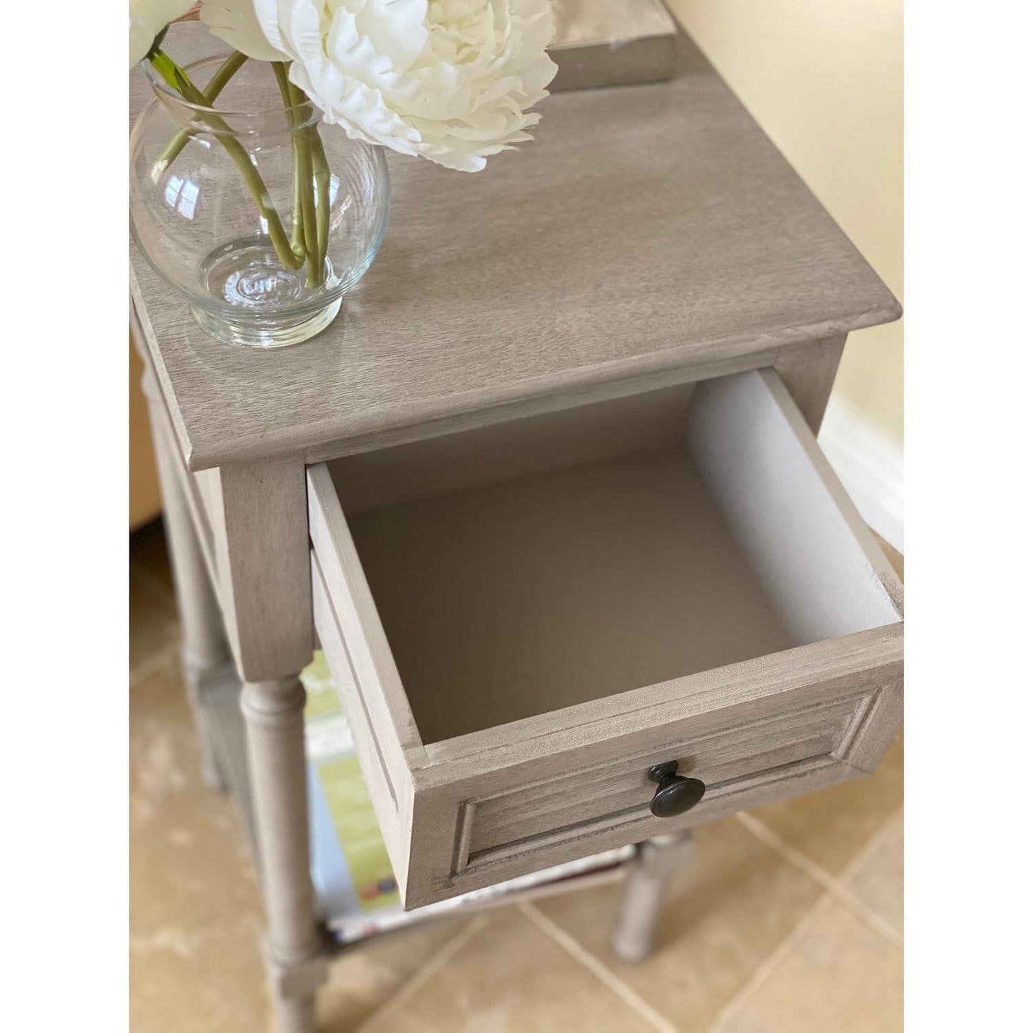 Venice Accent Storage End Table, Grey